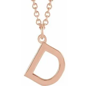 18K Rose Gold-Plated Sterling Silver Initial D  Dangle 16" Necklace
