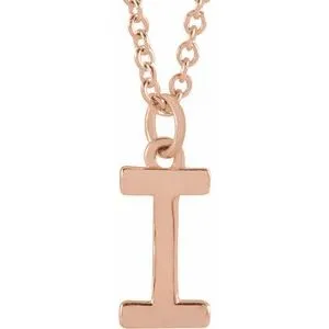 18K Rose Gold-Plated Sterling Silver Initial I  Dangle 16" Necklace