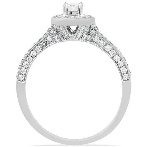 18k White Gold Diamond Engagement Ring 0.76 Ctw