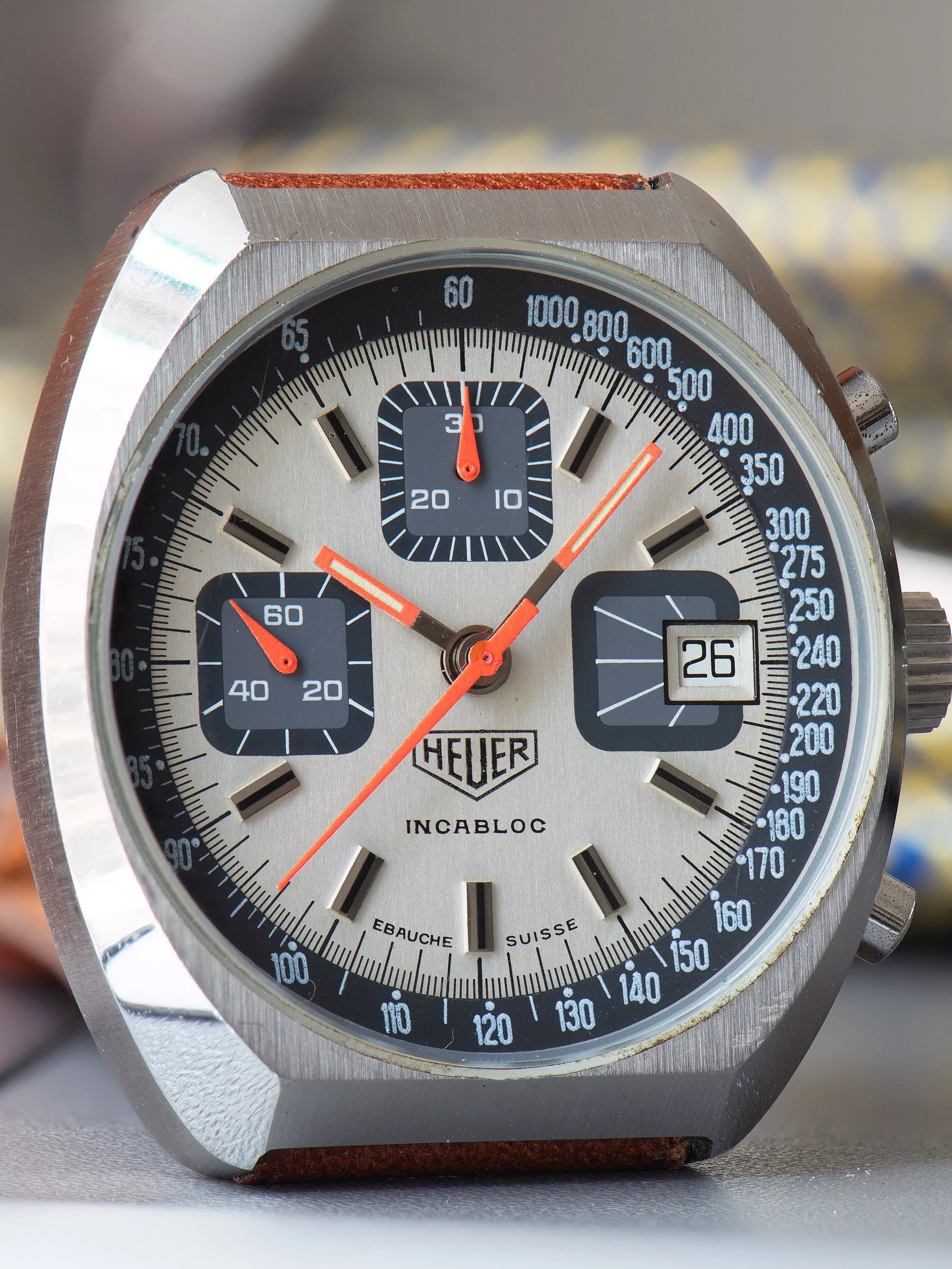 1970s Heuer Chronograph (Ref. 1614) "Ebauche Swiss" Dial