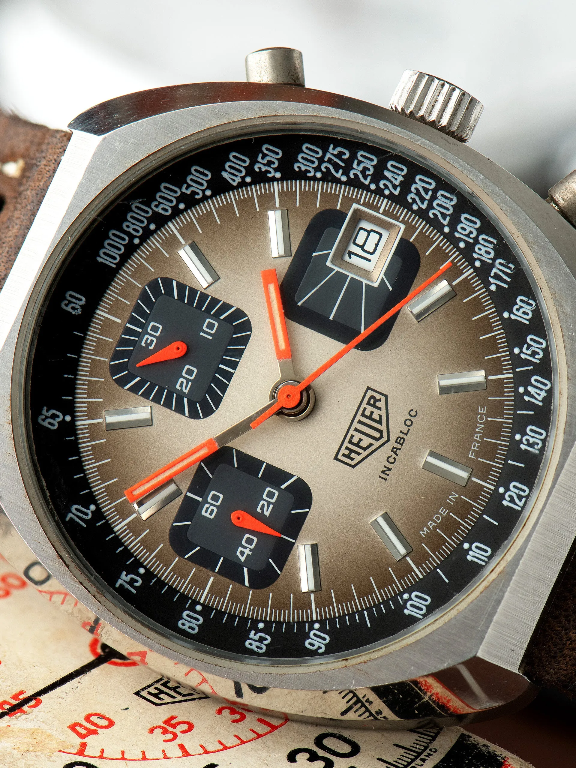 1970s Heuer Chronograph (Ref. 1614) Valjoux Cal. 7765 "Made in France"