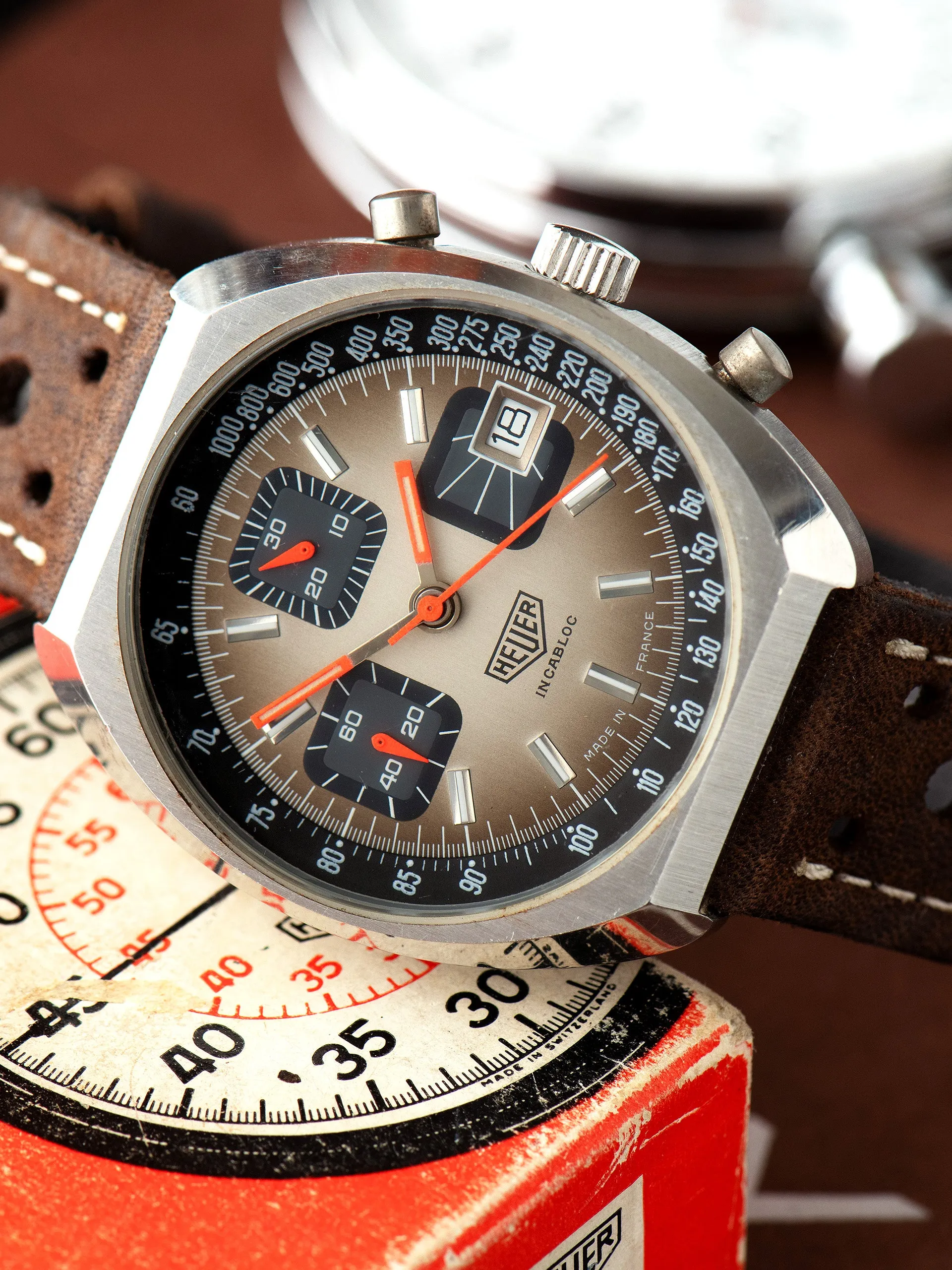 1970s Heuer Chronograph (Ref. 1614) Valjoux Cal. 7765 "Made in France"