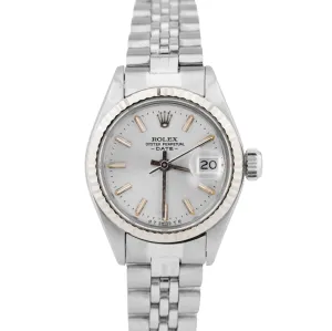 1978 Ladies Rolex Oyster Perpetual Date 26mm Silver Stainless Steel Watch 6917