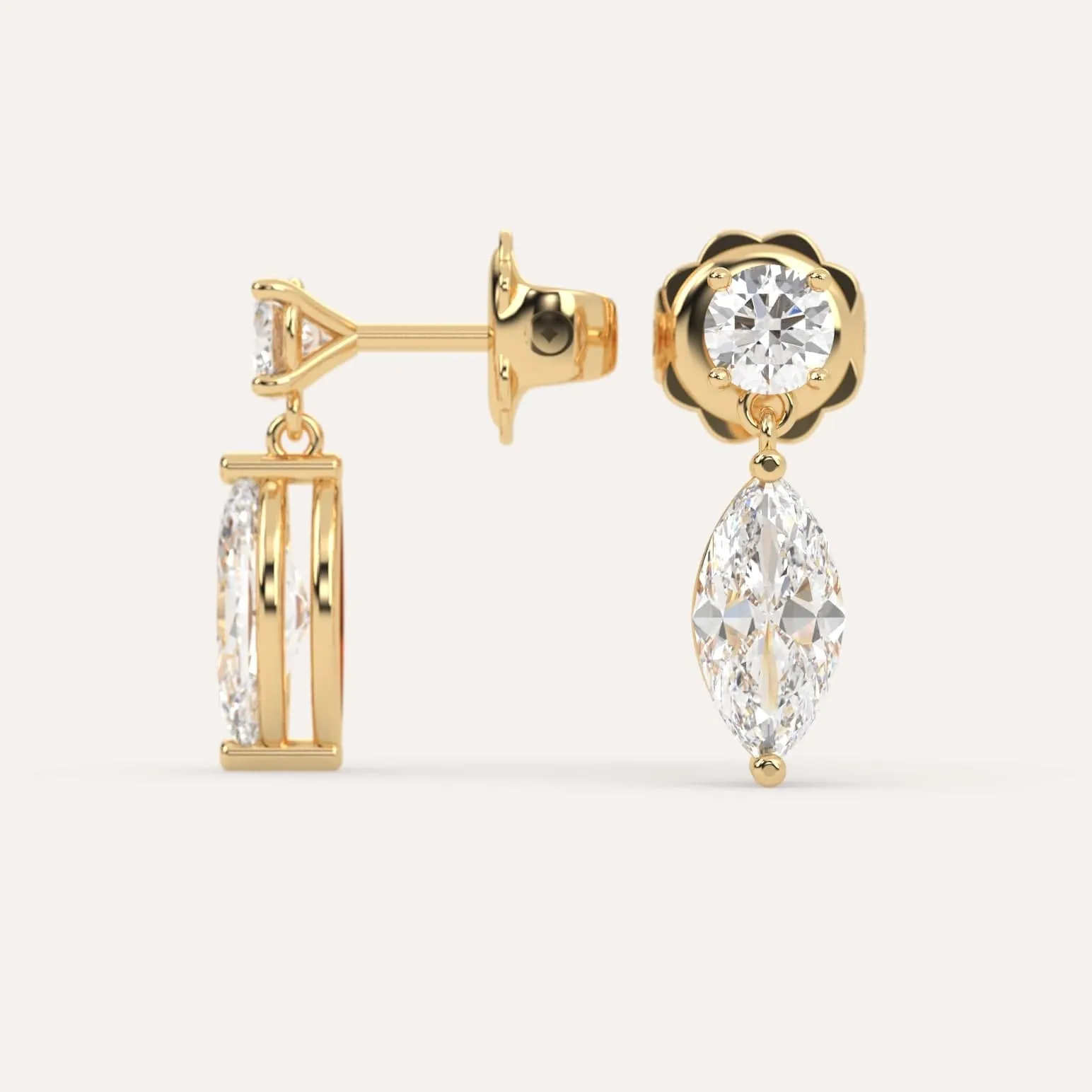 2 carat Marquise Diamond Drop Earrings