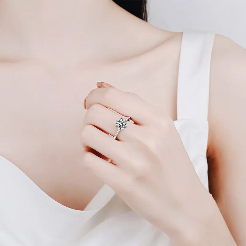 2 carats Moissanite 6-prongs Solitaire Ring- RM051