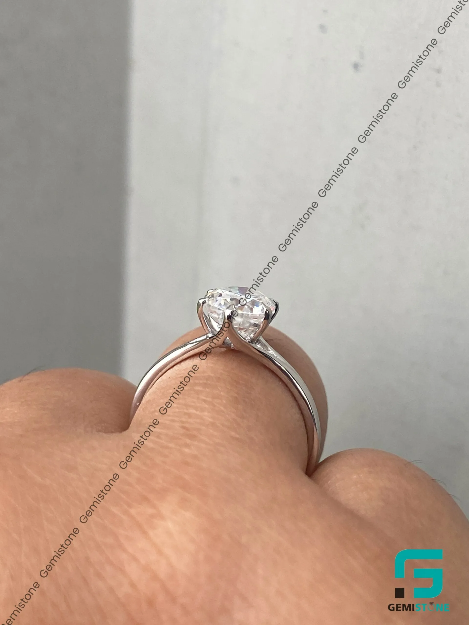 2 Ct Oval Cut Moissanite Wedding 6 Prong Tulip Setting Ring