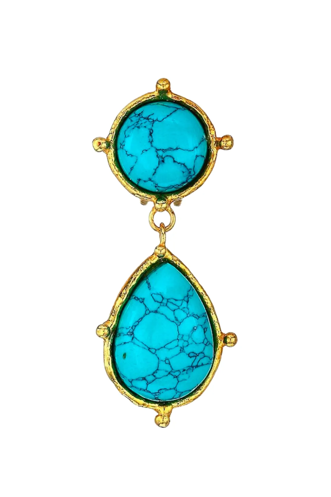 2 Pierres Dots Earrings - Turquoise