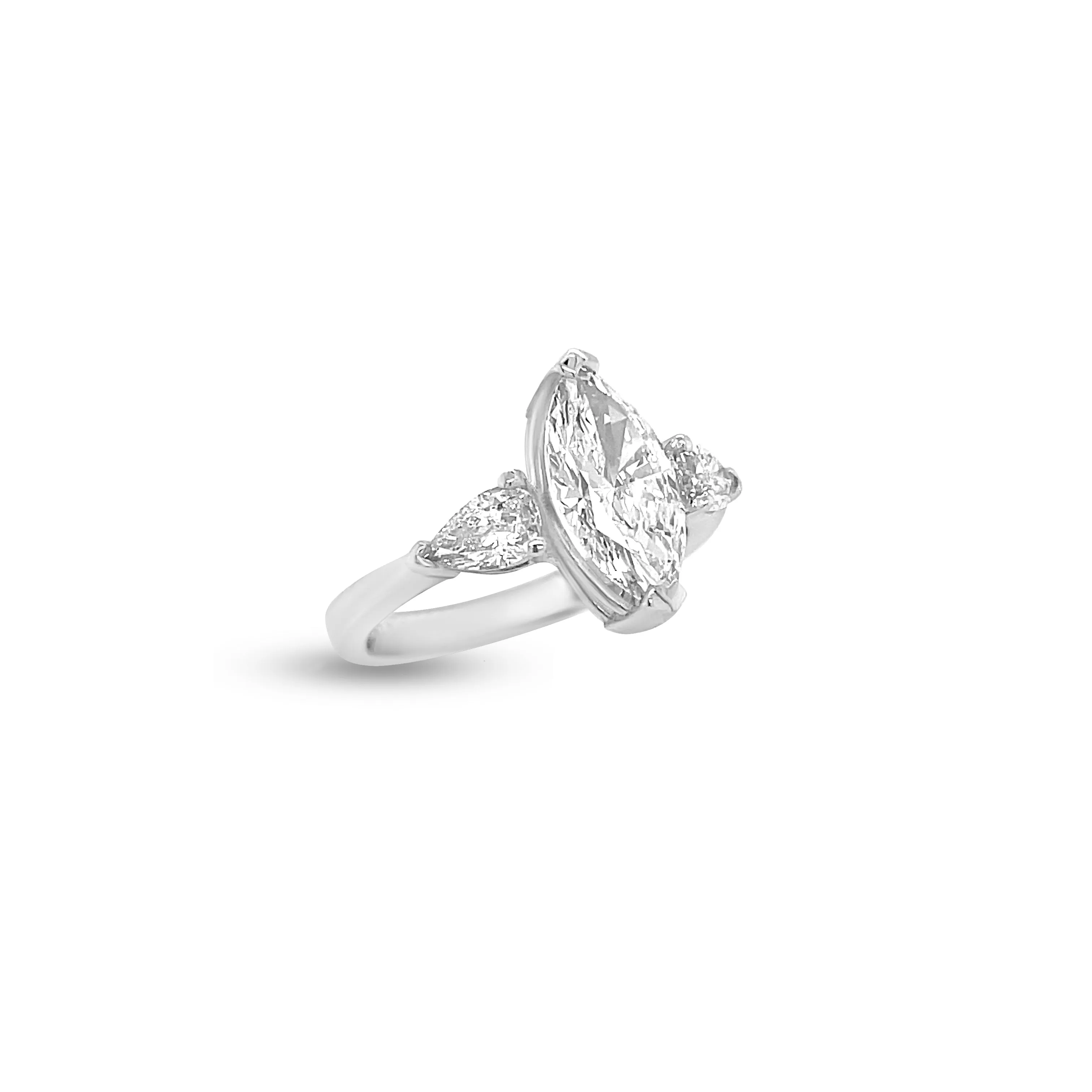2.01 Carat Marquise Diamond Engagement Ring in 18k White Gold