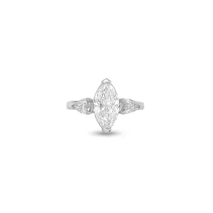 2.01 Carat Marquise Diamond Engagement Ring in 18k White Gold