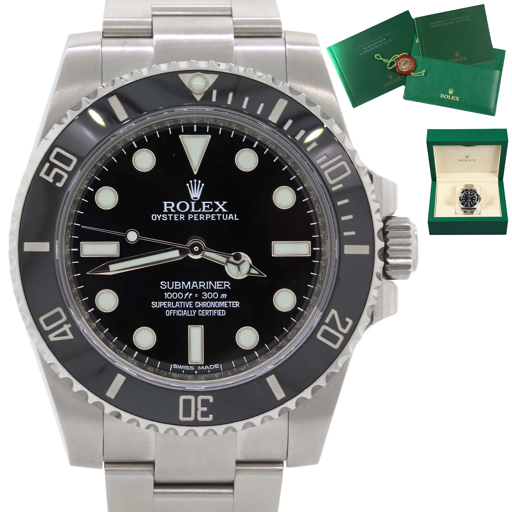 2019 MINT Rolex Submariner No-Date 114060 Steel Black Dial Ceramic Watch Box