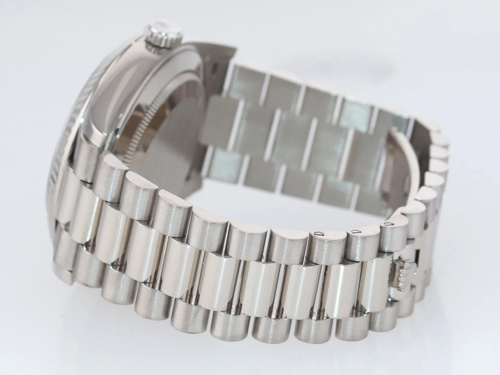 2020 PAPERS Rolex Day Date 40 White Gold President Silver Diamond 228239 Watch