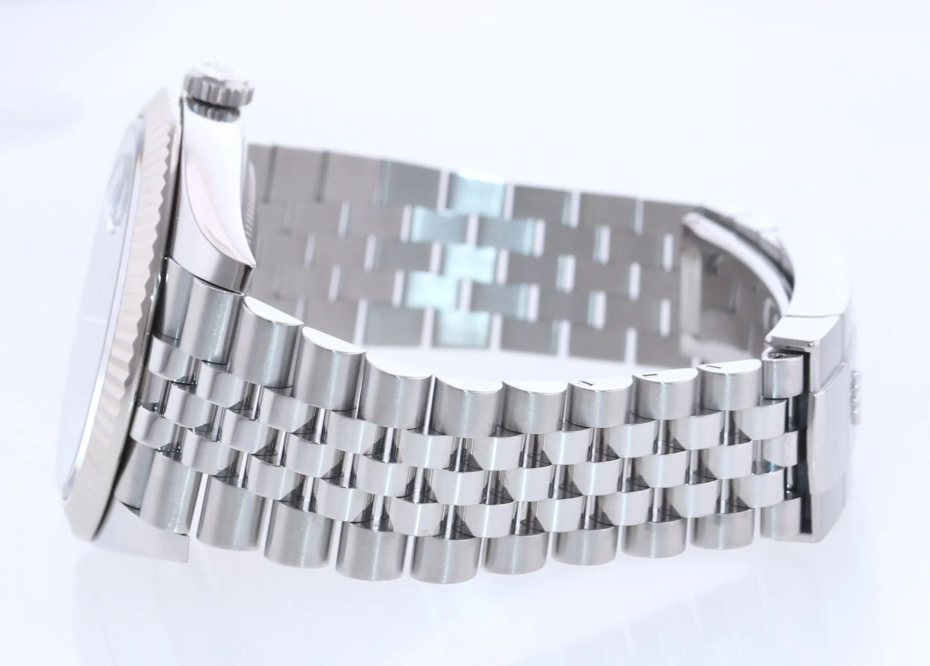 2021 PAPERS Rolex DateJust 41 126334 Blue Diamond Dial Steel Fluted Jubilee Watch Box