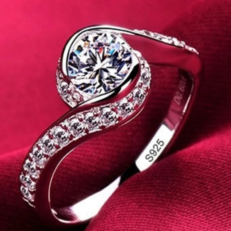 2.0ct Round Diamond Ring 18K White Gold Wedding for Women Gift Jewelry
