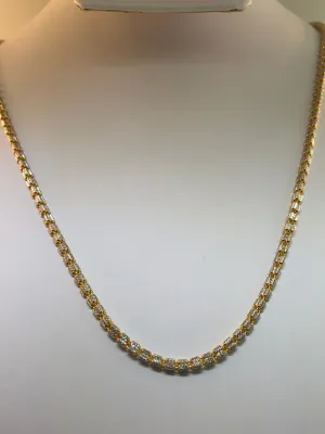22K Two-tone Gold Necklace 20"