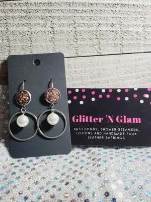 282 Rosegold Dangle Earrings with Pearl