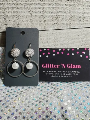 283 Silver Duzy Dangle Earrings with Pearl