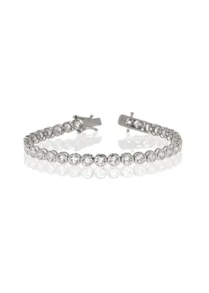 3 MM Sterling Silver Bezel Set Tennis Bracelet