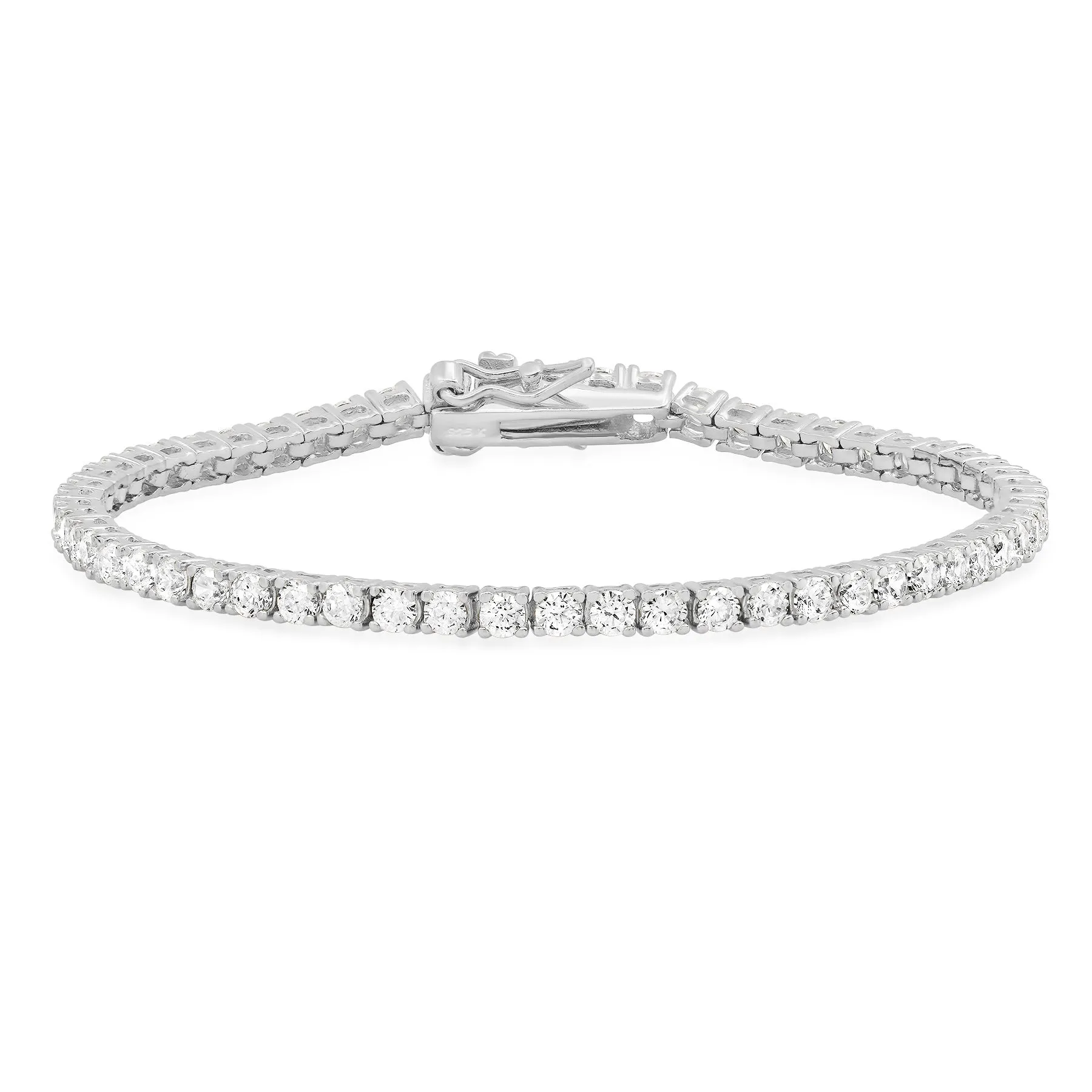 3MM TENNIS BRACELET, SILVER BR