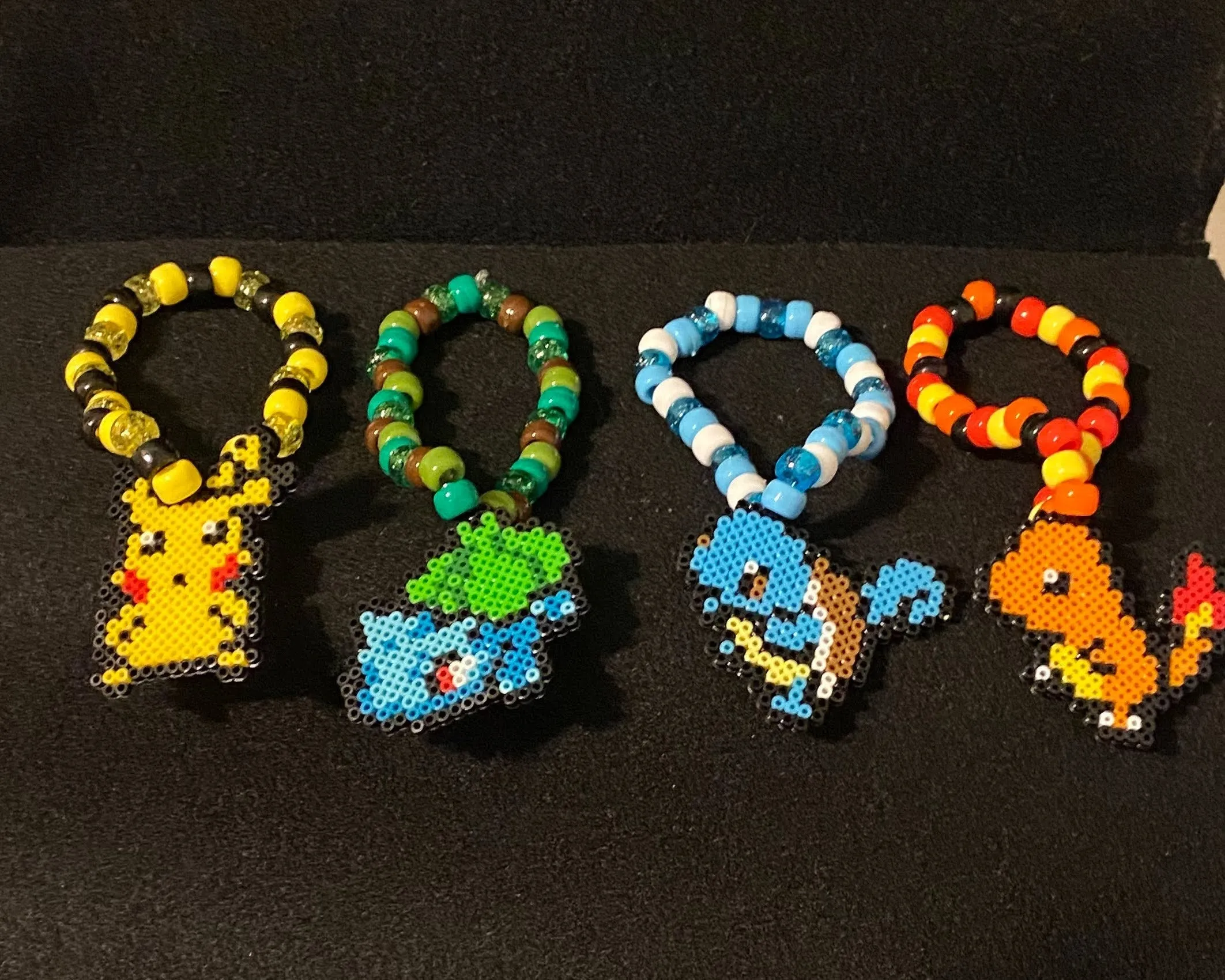4 Kandi Bracelets, Inspired, Perler Jewelry, Artkal, Kandi, Rave Jewelry, Festival Jewelry, Party, Kandi Beads, Perler Art