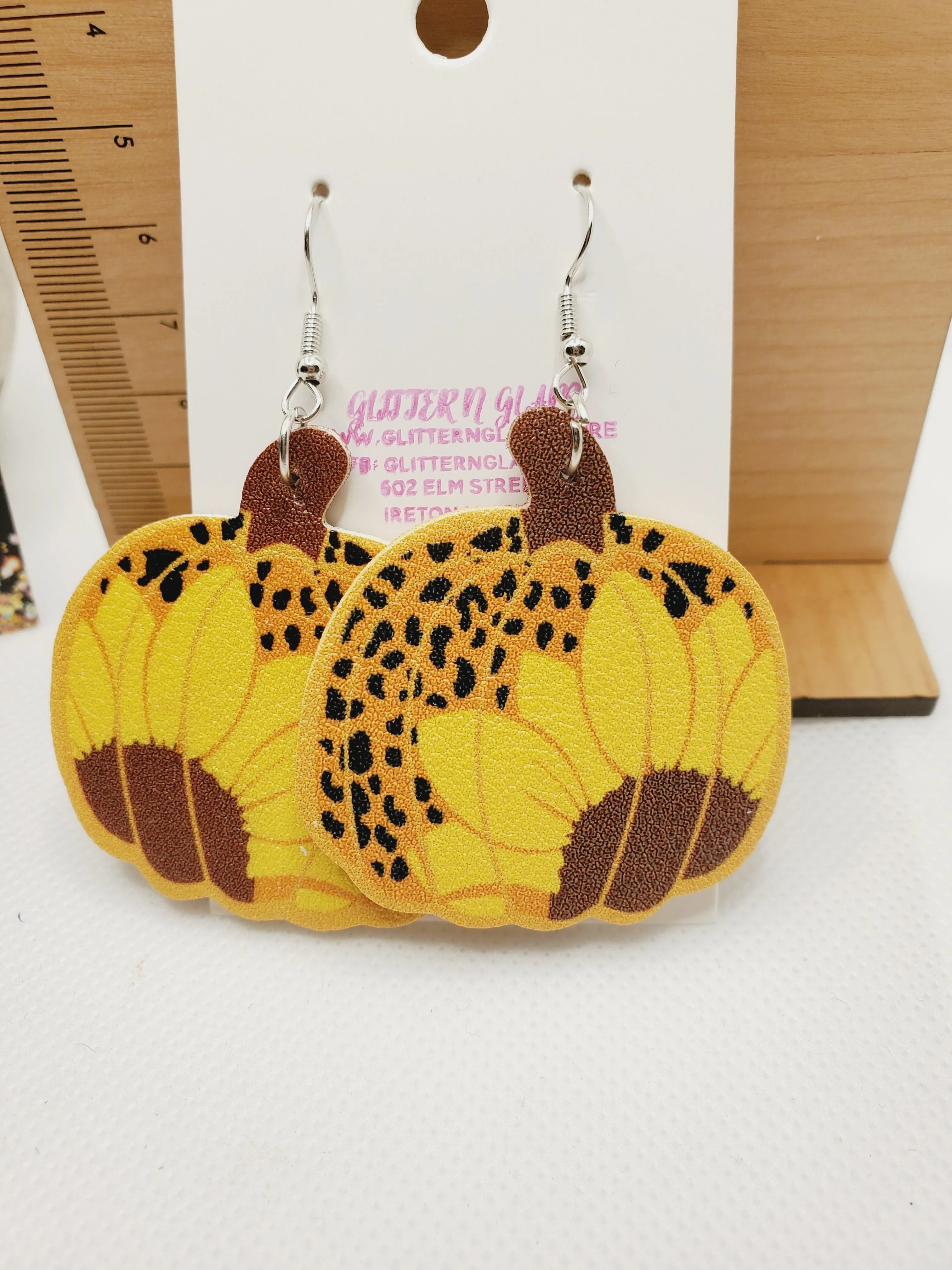 496 Sunflower Pumkin Dangle Earrings
