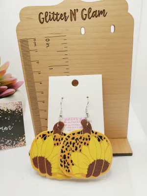 496 Sunflower Pumkin Dangle Earrings