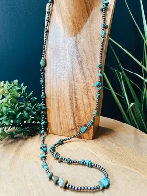 4MM 42" Turq Chip Necklace