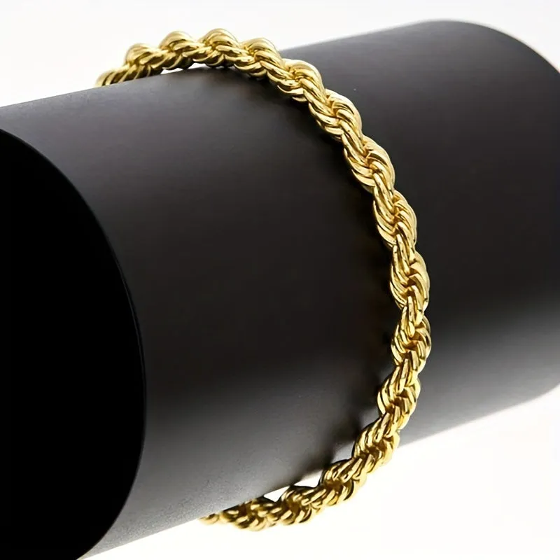 5 Pack Men's Chunky Twisted Chain Necklaces Stainless Steel Couples Accessory