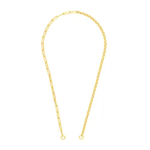 50/50 Paper Clip   Rolo Split Chain