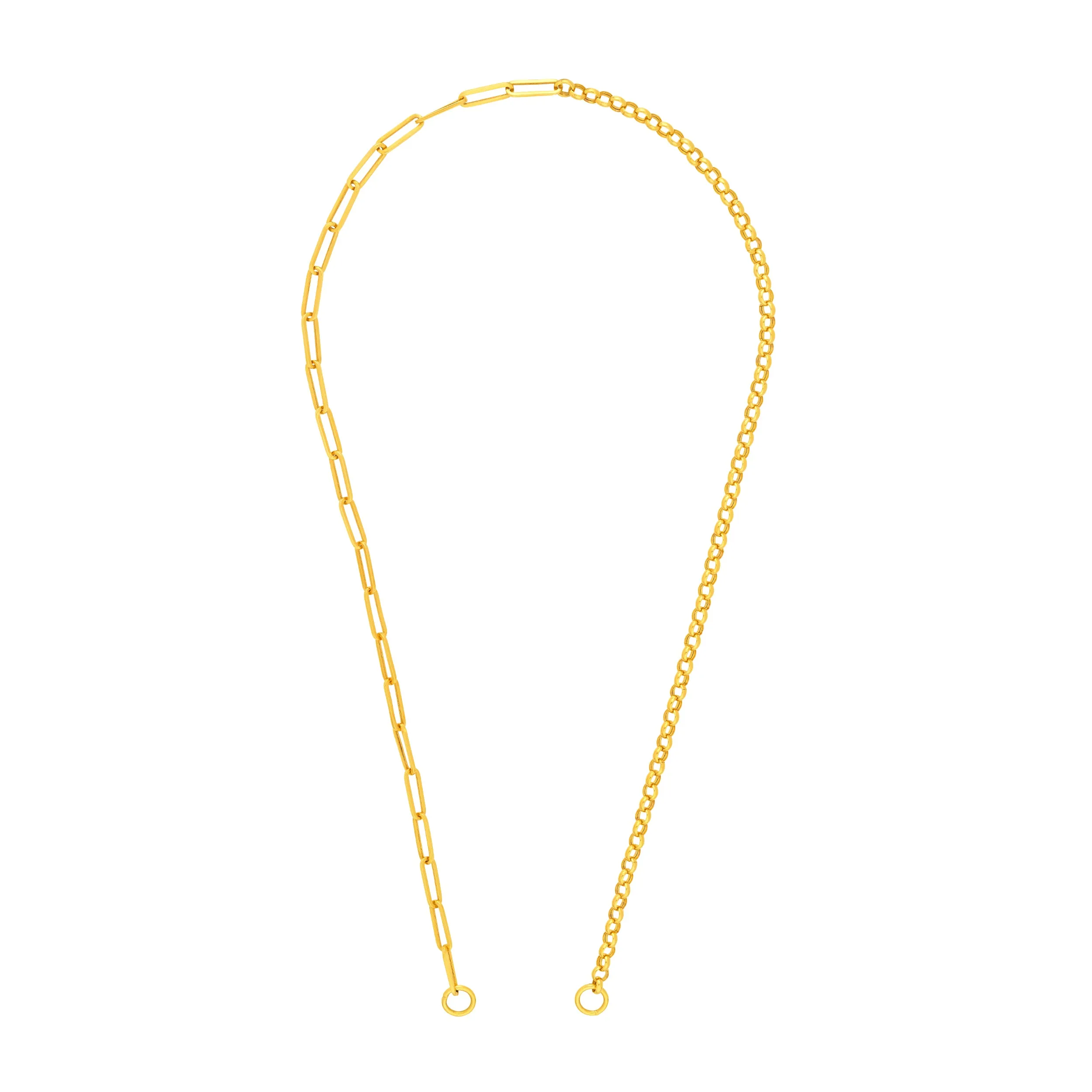 50/50 Paper Clip   Rolo Split Chain