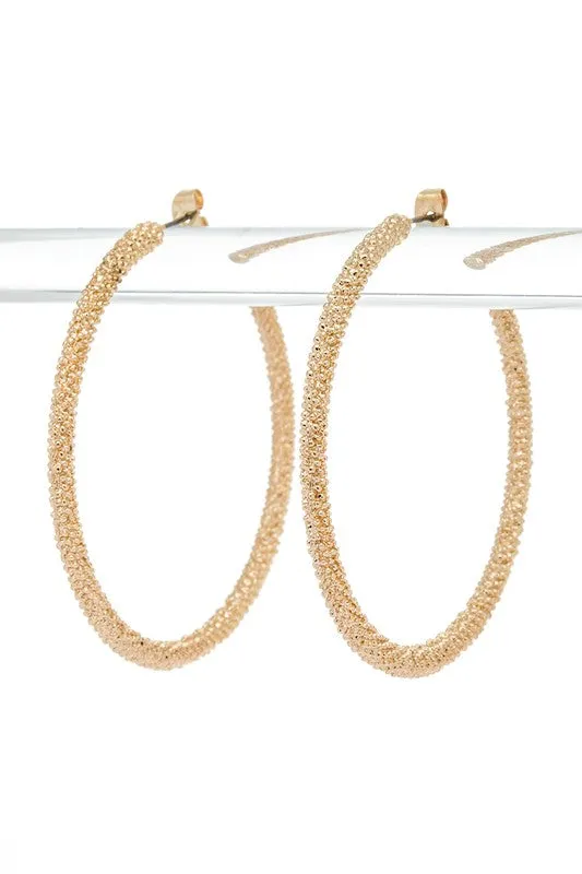 55mm Textured Iconic Hoop Earrings