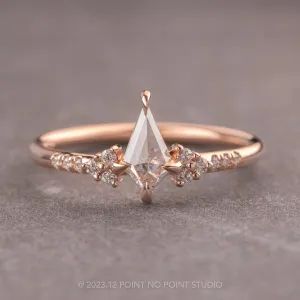 .59 Carat Salt and Pepper Kite Diamond Engagement Ring, Quincy Setting, 14K Rose Gold