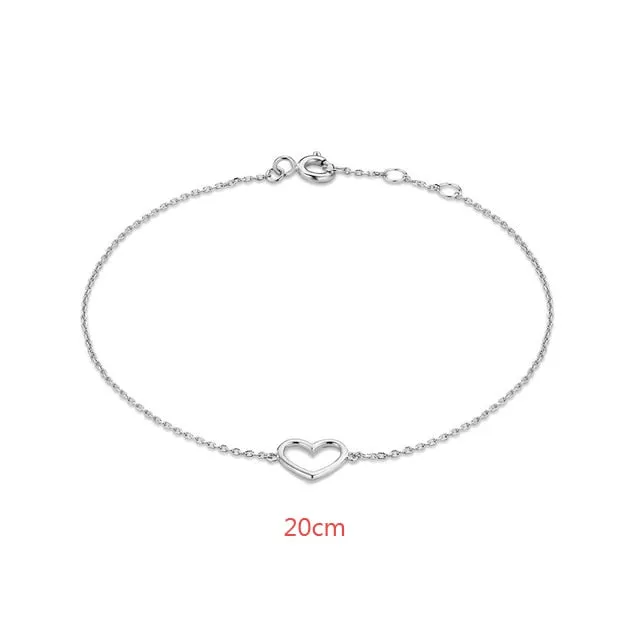 925 Sterling Silver Minimalist Small Beads Thin Chain Bracelets For Women