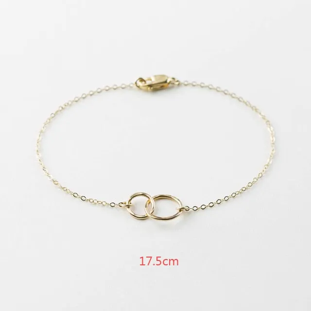 925 Sterling Silver Minimalist Small Beads Thin Chain Bracelets For Women