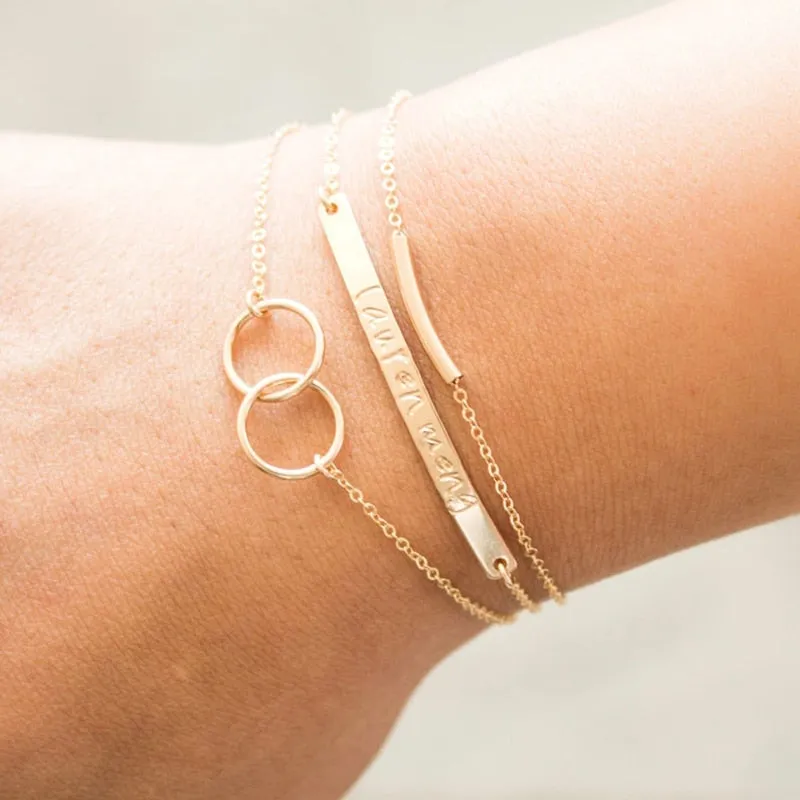 925 Sterling Silver Minimalist Small Beads Thin Chain Bracelets For Women