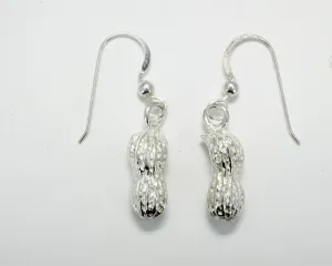 925 Sterling Silver Peanut Shell Dangle Earrings