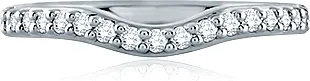 A.Jaffe Contoured Pave Diamond Wedding Band