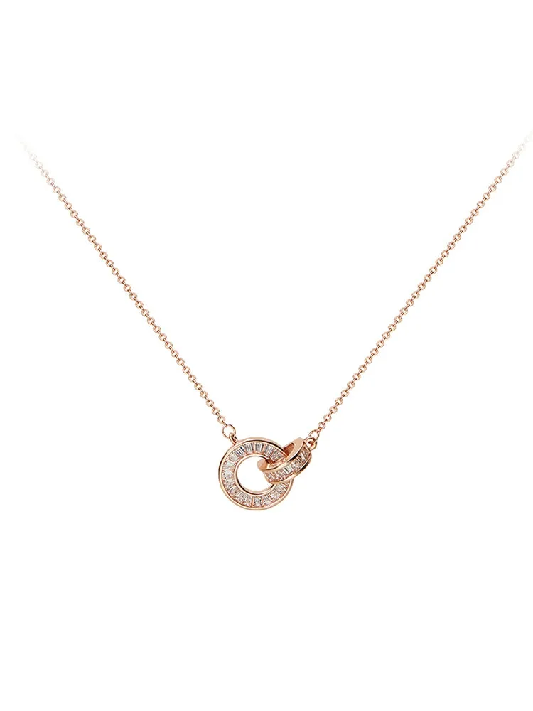 Ajidou Rose Gold Ring Necklace