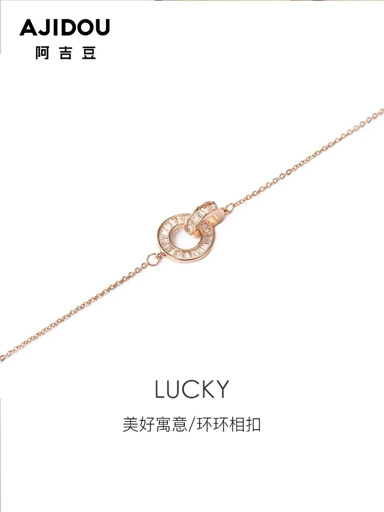Ajidou Rose Gold Ring Necklace
