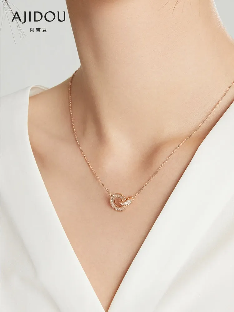 Ajidou Rose Gold Ring Necklace