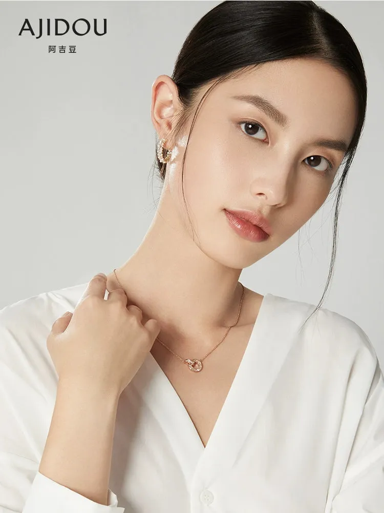 Ajidou Rose Gold Ring Necklace