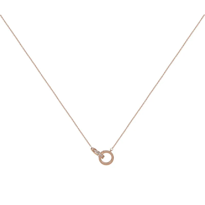 Ajidou Rose Gold Ring Necklace