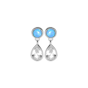 Alexis CZ dangle with blue opalique studs