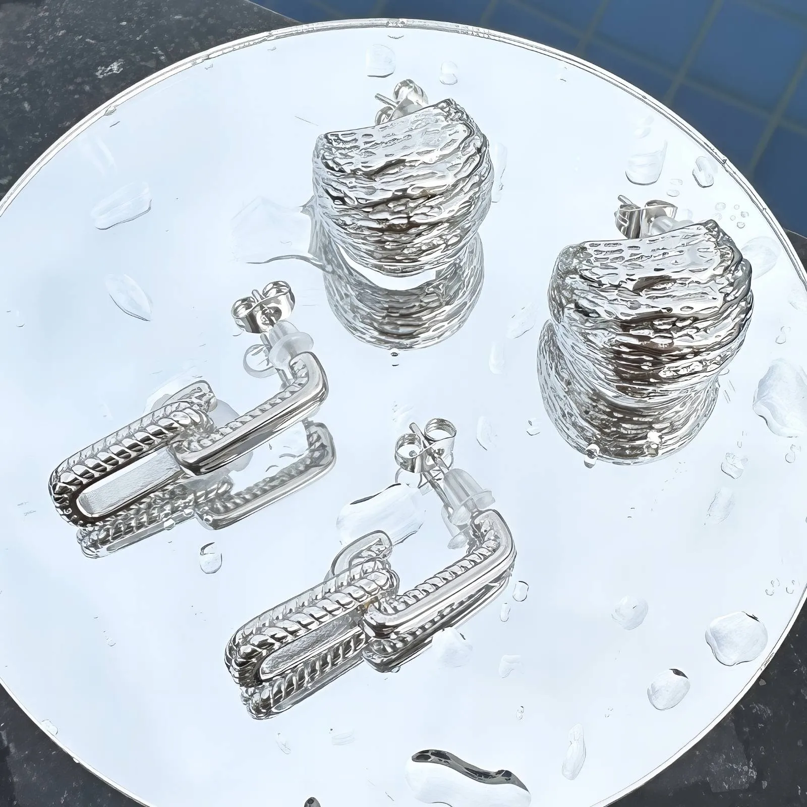 Amelia drop stud earrings