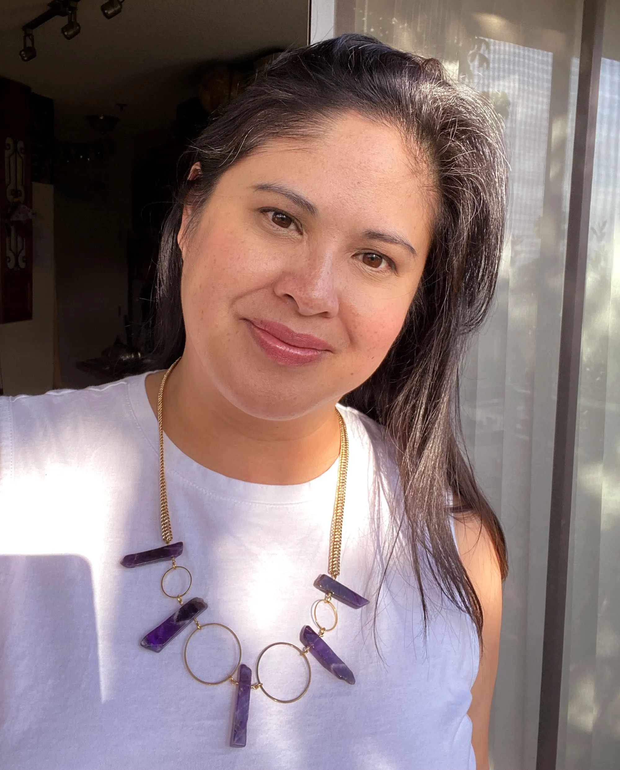 Amethyst circle necklace