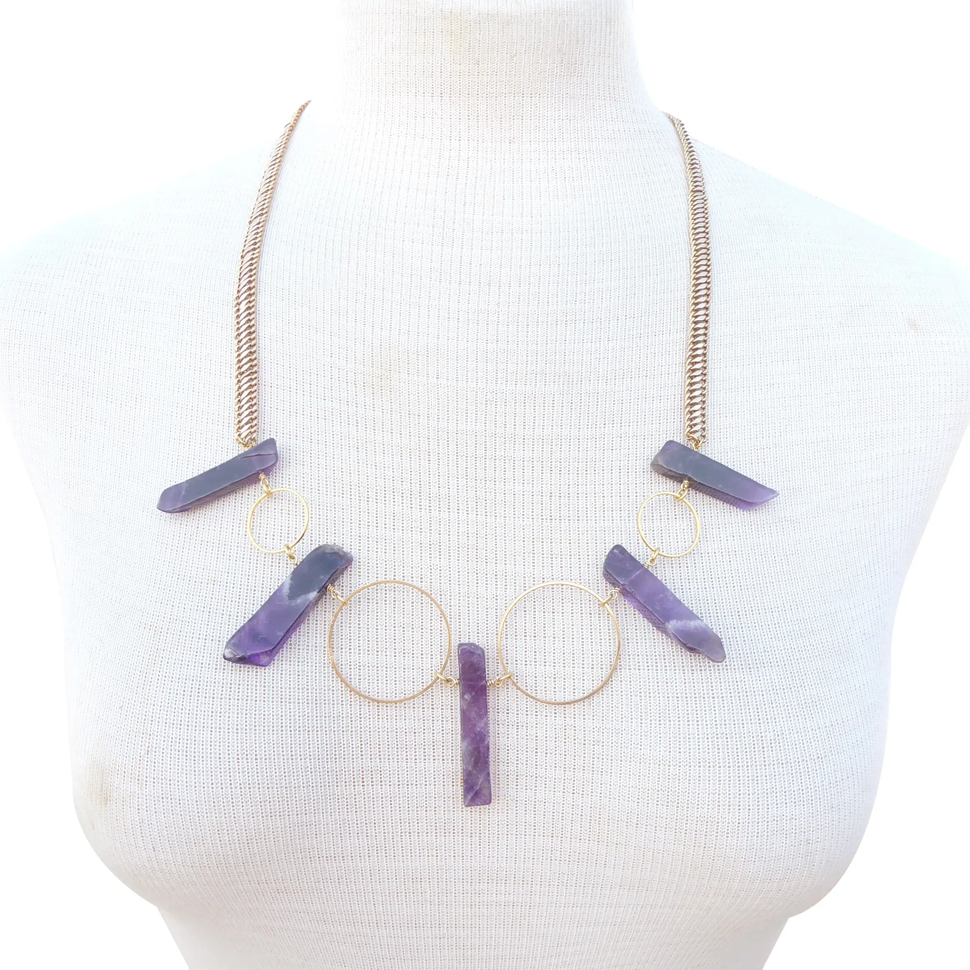 Amethyst circle necklace