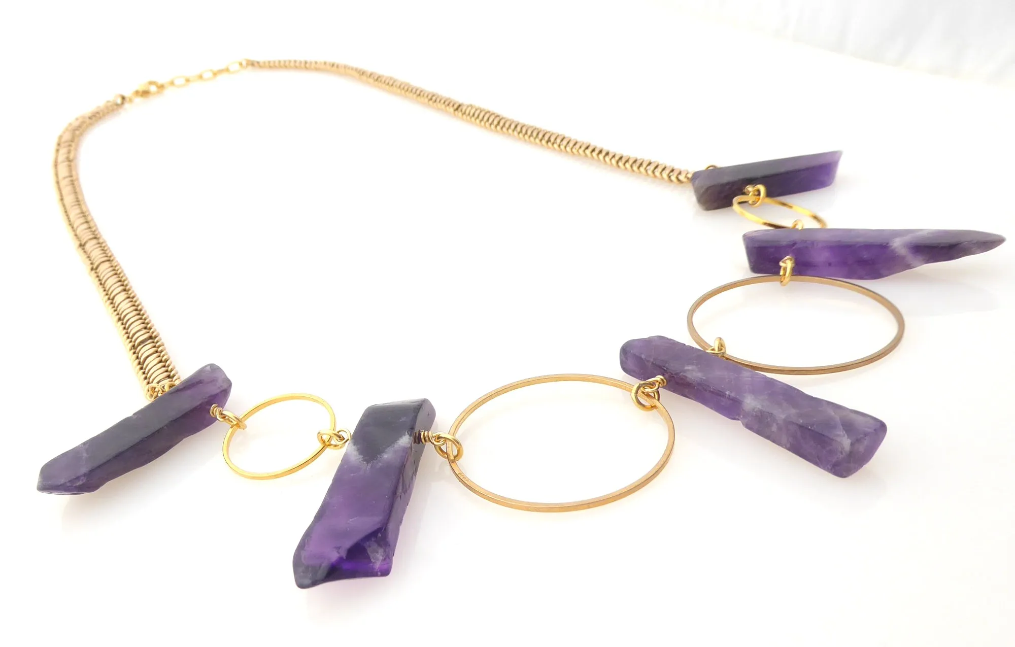 Amethyst circle necklace