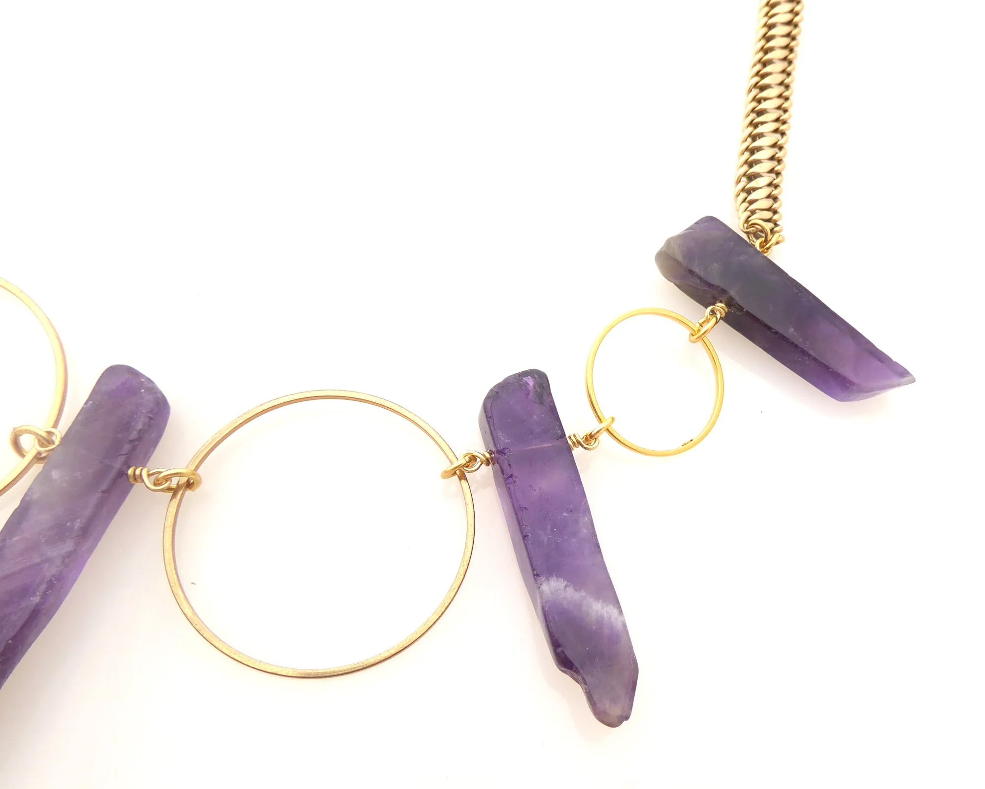 Amethyst circle necklace