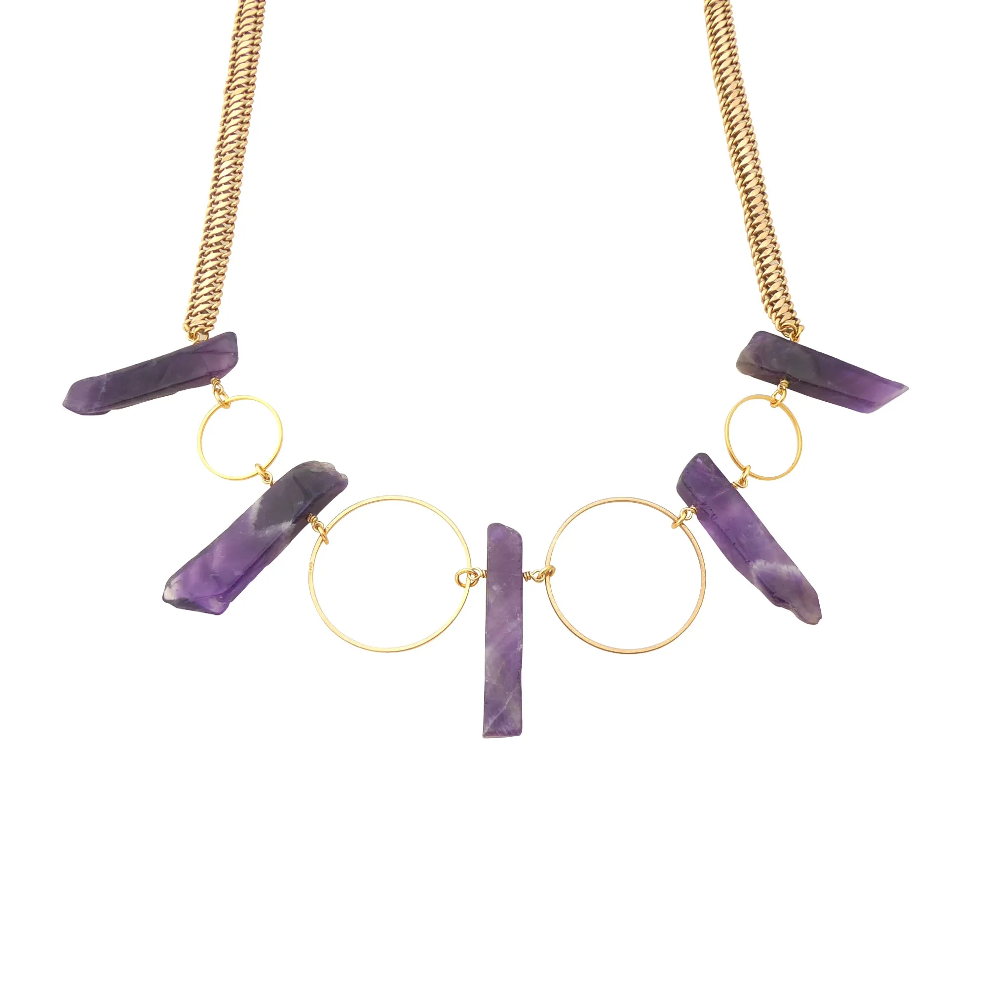 Amethyst circle necklace