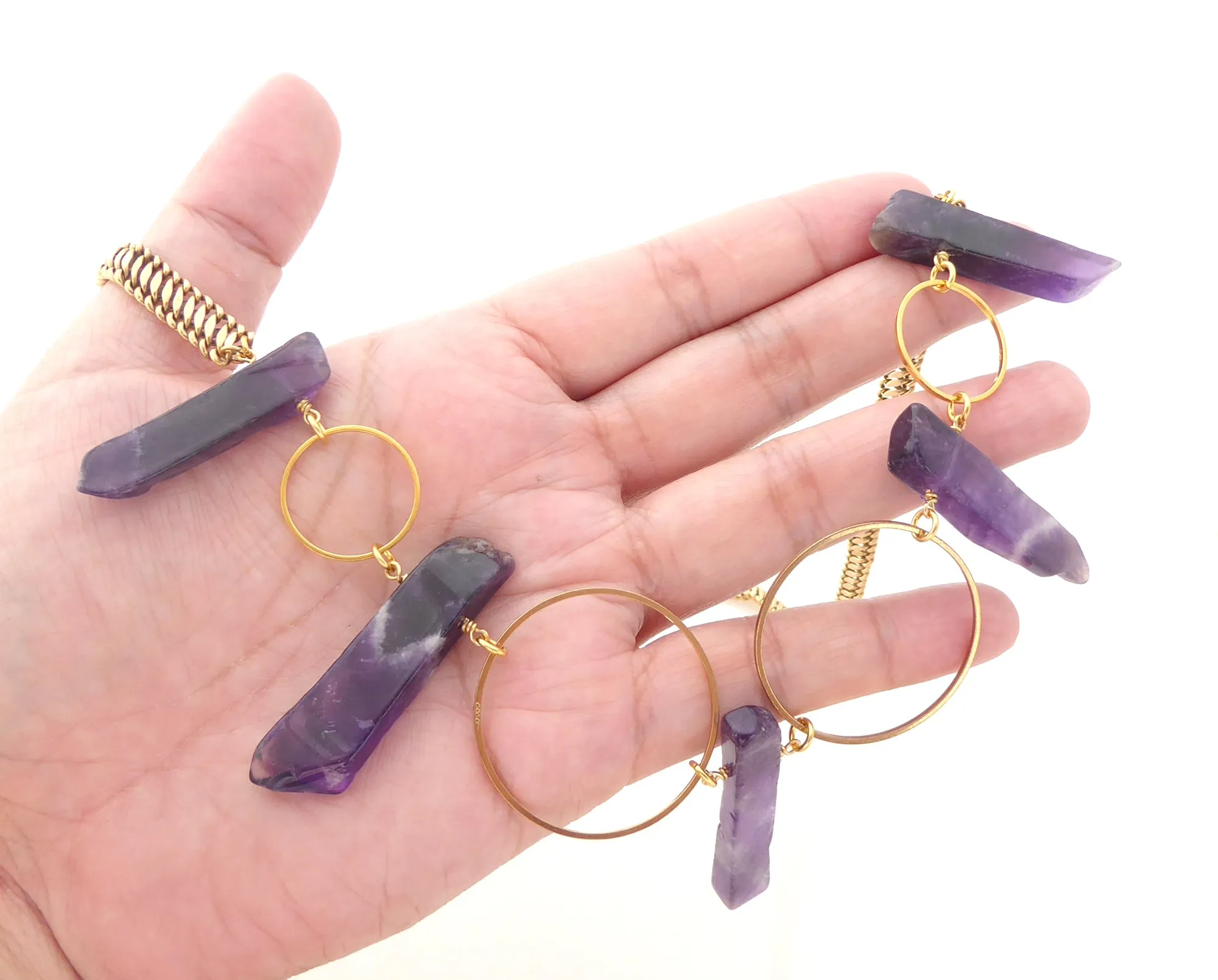 Amethyst circle necklace