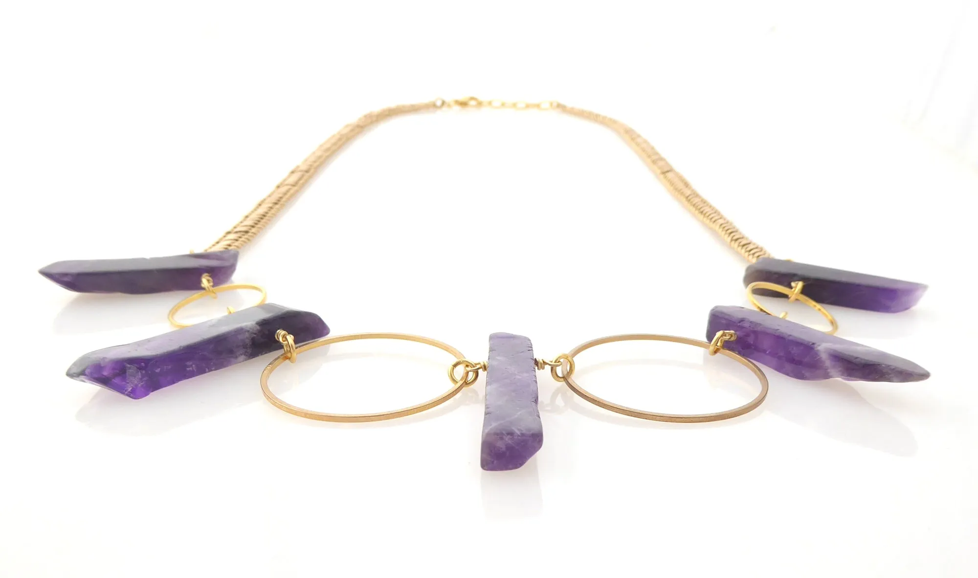 Amethyst circle necklace